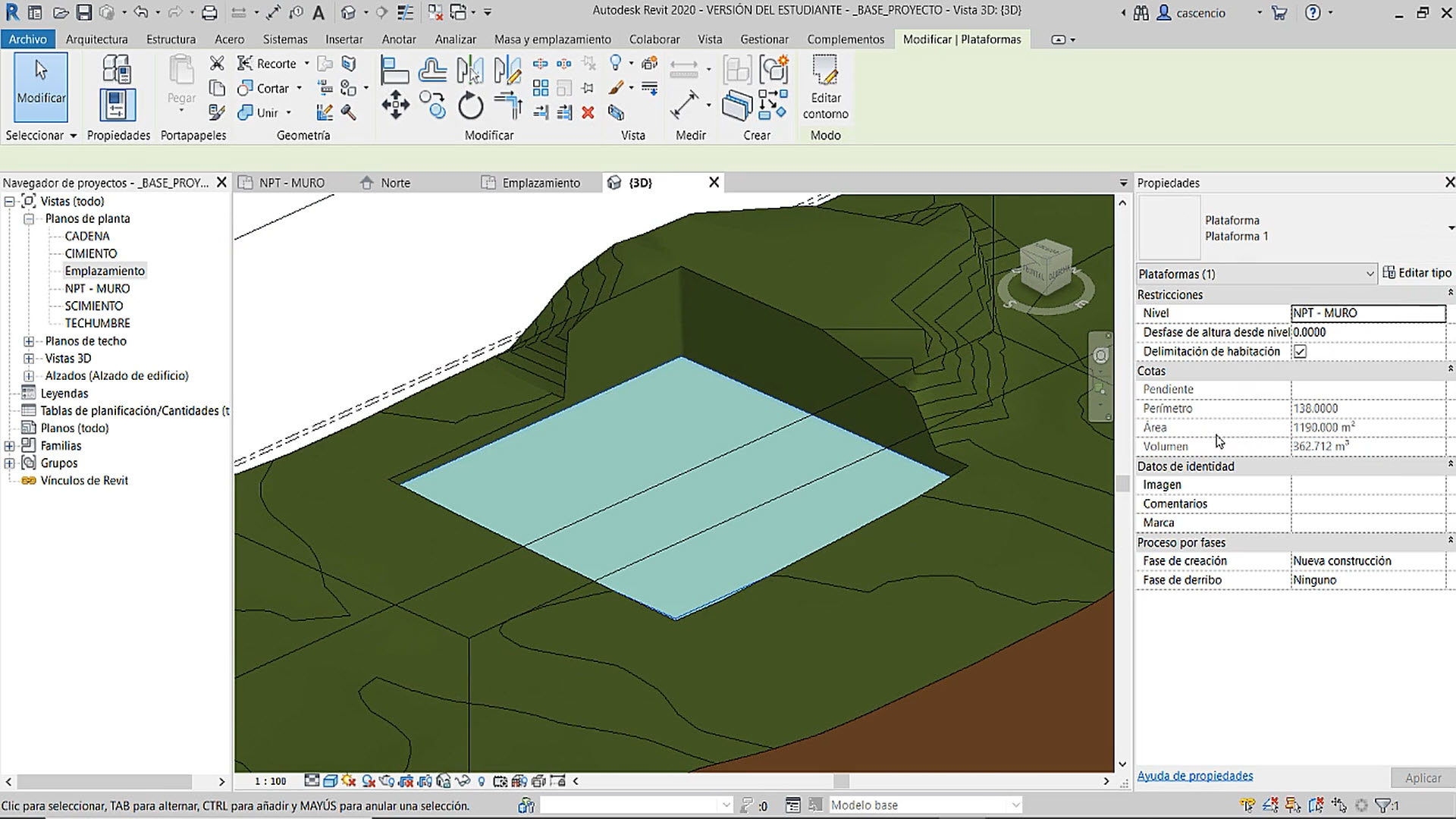 566-U11_modelado_terrenos-plataforma_de_construcción-desde_dwg