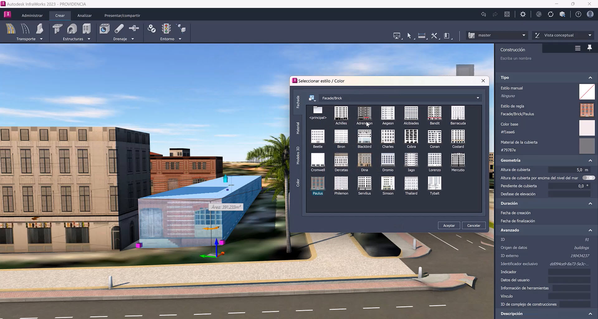 1013_Infraworks-2023_5-Creación-de-materiales,-Mobiliario-Urbano
