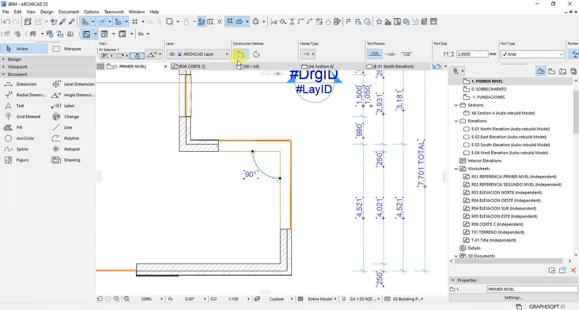 1096_Archicad-25_51-Crear-Cota-Radial-y-de-Nivel
