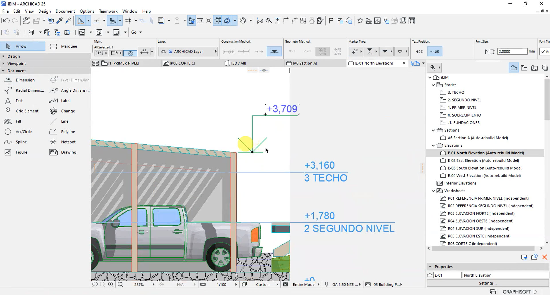 1097_Archicad-25_52-Crear-Cota-en-Sección-de-Alzado